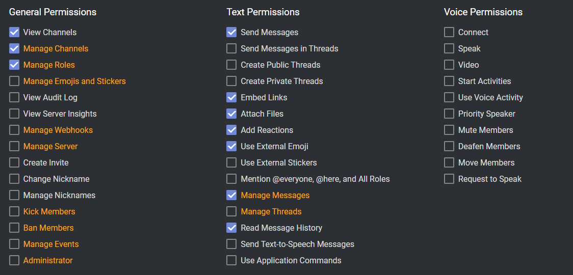 Permissions